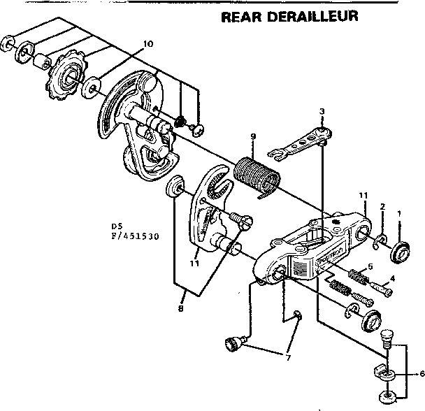 Sears 502451540 rear derailleur diagram