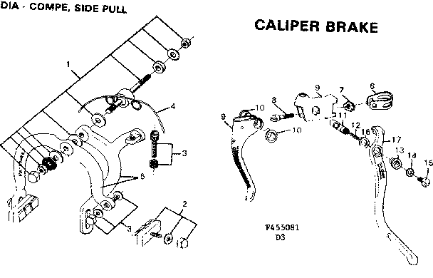 Sears 502455081 caliper brake diagram