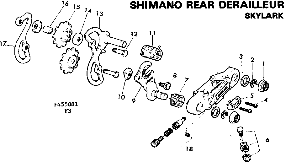Sears 502455081 shimano rear derailleur diagram