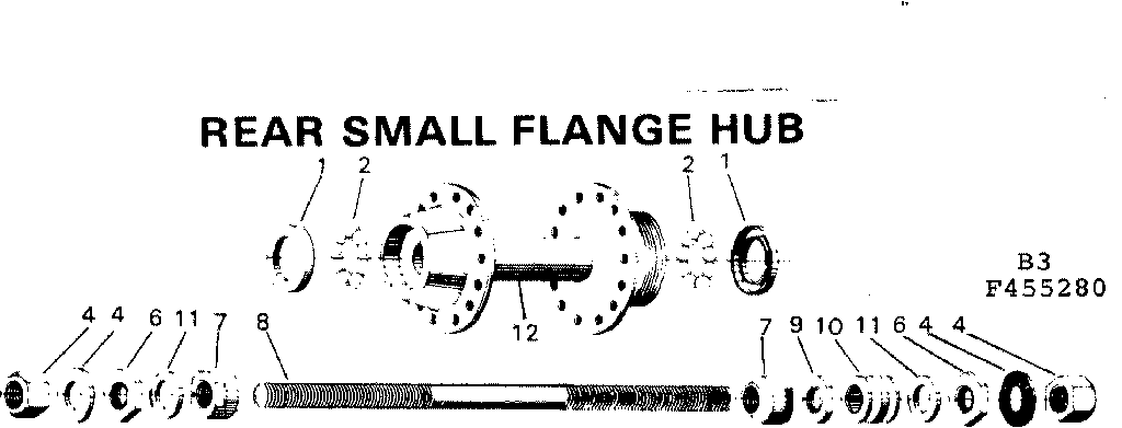 Sears 502455280 rear small flange hub diagram