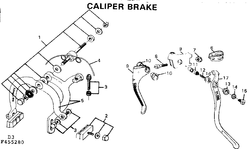 Sears 502455280 caliper brake diagram
