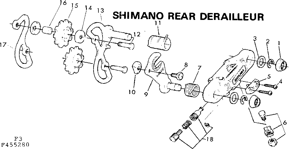 Sears 502455280 shimano rear derailleur diagram
