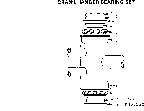 Sears 502455630 crank hanger bearing set diagram