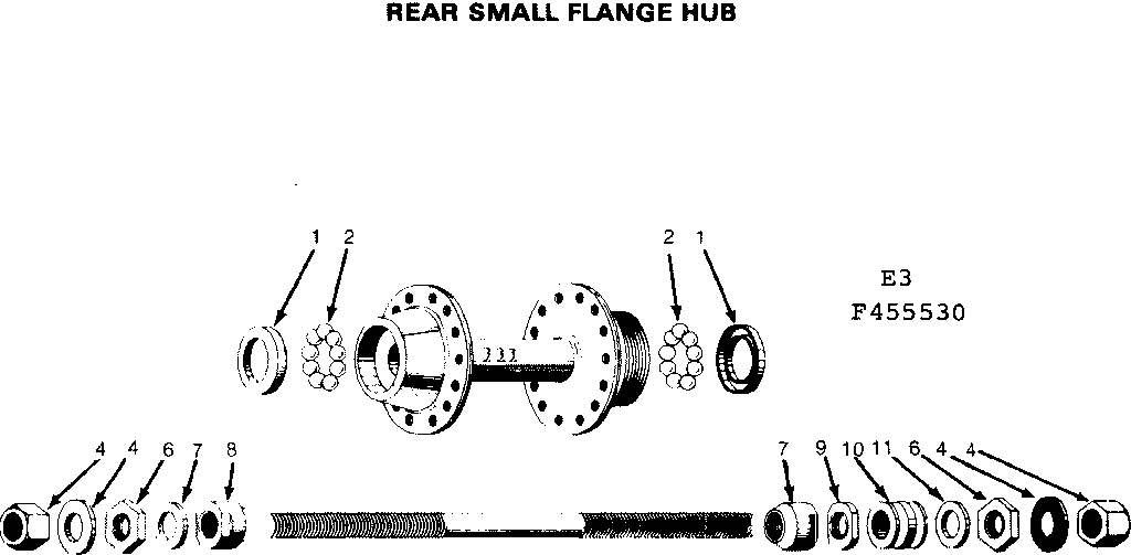 Sears 502455630 rear small flange hub diagram