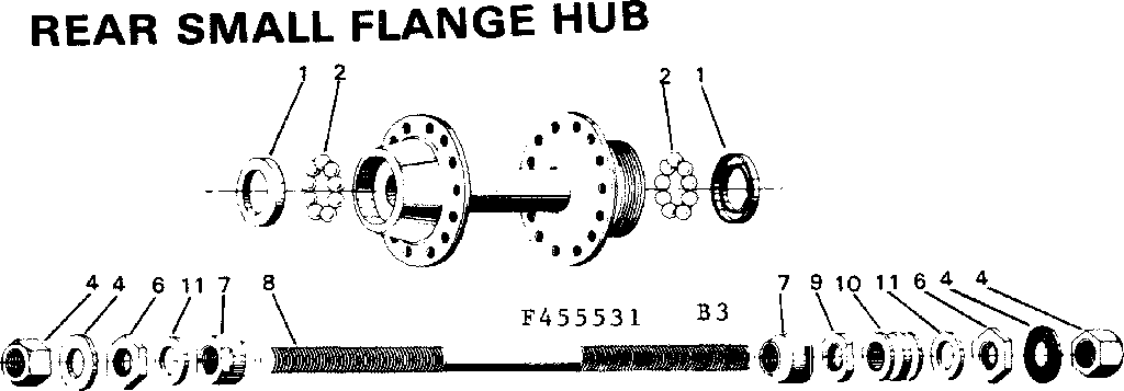 Sears 502455631 rear small flange hub diagram