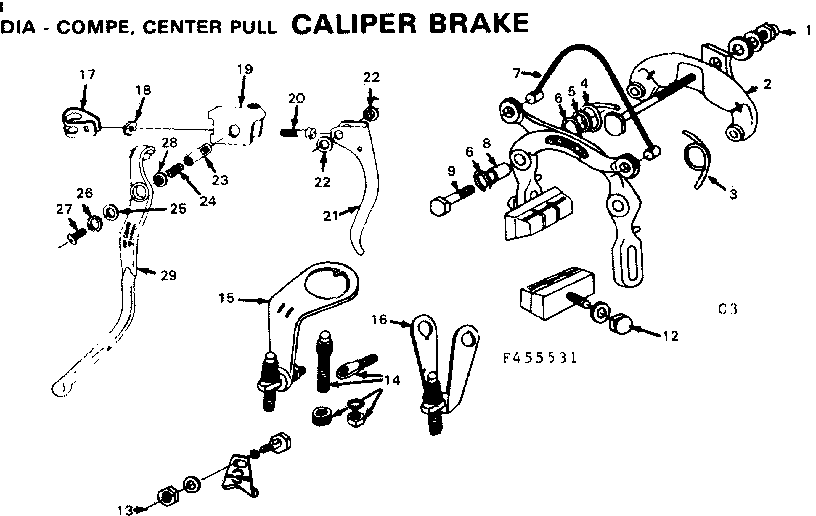 Sears 502455631 caliper brake diagram