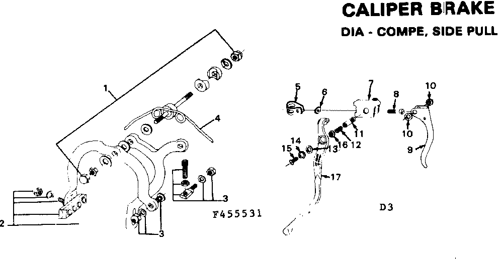 Sears 502455631 caliper brake diagram