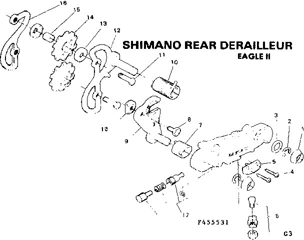 Sears 502455631 shimano rear derailleur diagram
