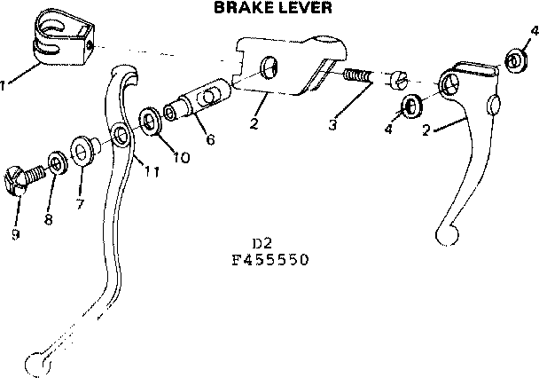 Sears 502455650 brake lever diagram