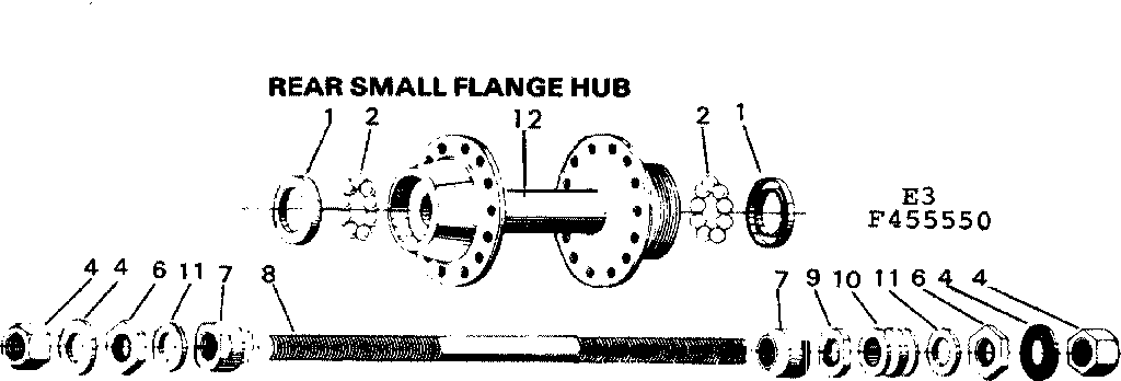 Sears 502455650 rear small flange hub diagram