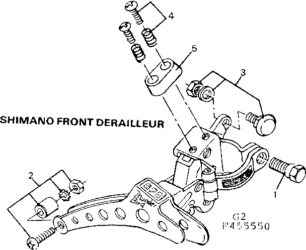 Sears 502455650 shimano front derailleur diagram