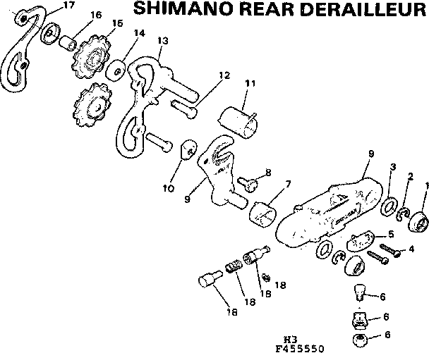 Sears 502455650 shimano rear derailleur diagram