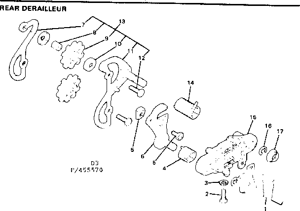 Sears 502455580 rear derailleur diagram
