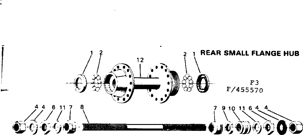 Sears 502455580 rear small flange hub diagram