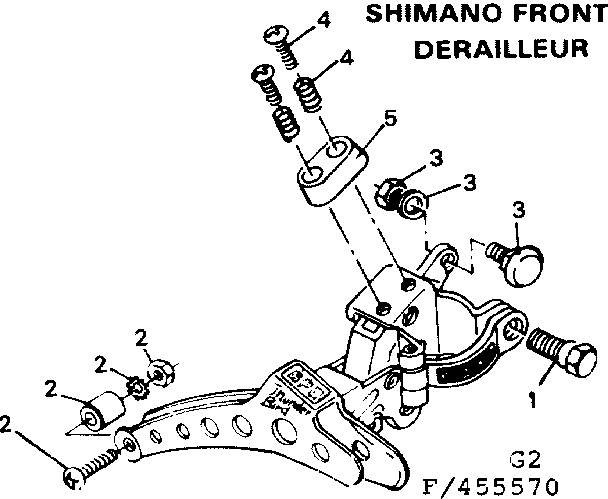 Sears 502455580 shimano front derailleur diagram