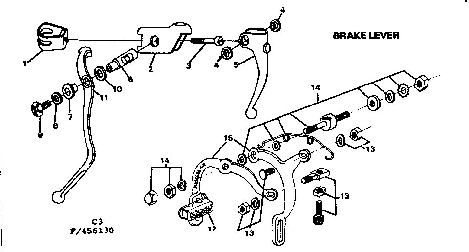 Sears 502456140 brake lever diagram