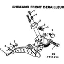 Sears 502456151 shimano front derailleur diagram