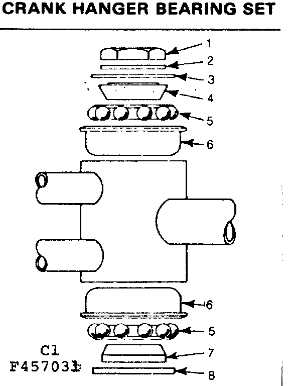 Sears 502457031 crank hanger bearing set diagram