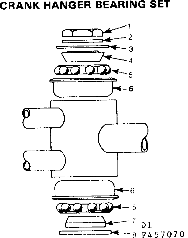 Sears 502457170 crank hanger bearing set diagram