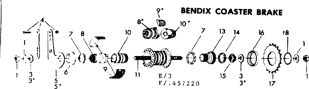 Sears 502457220 bendix coaster brake diagram