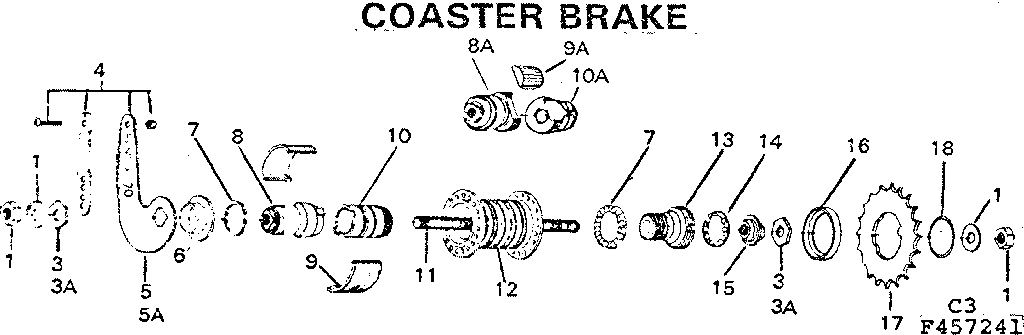 Sears 502457241 coaster brake diagram