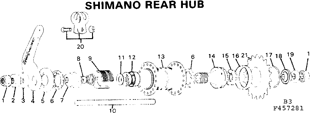 Sears 502457281 shimano rear hub diagram