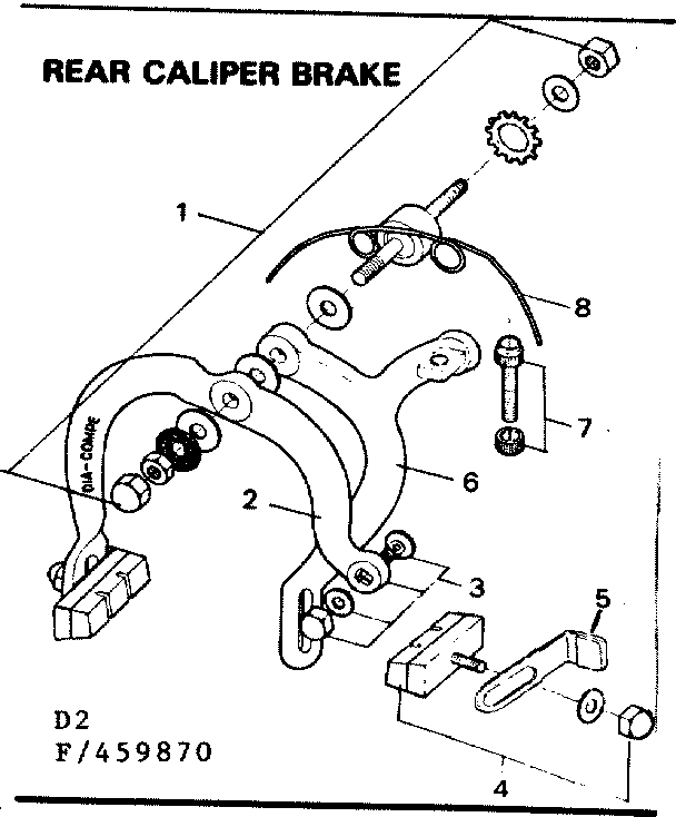Sears 502459870 rear caliper brake diagram
