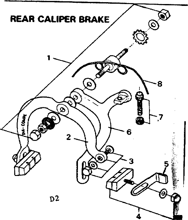 Sears 502459971 rear caliper brake diagram