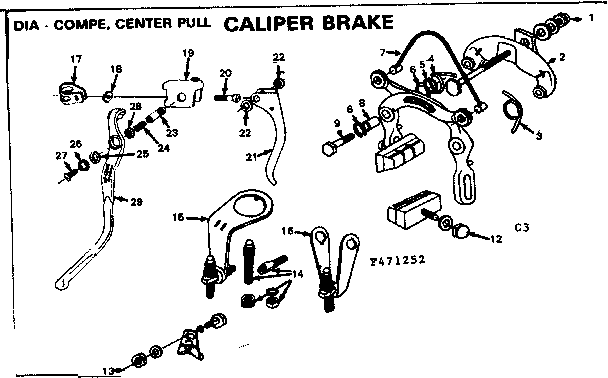 Sears 502473252 caliper brake diagram