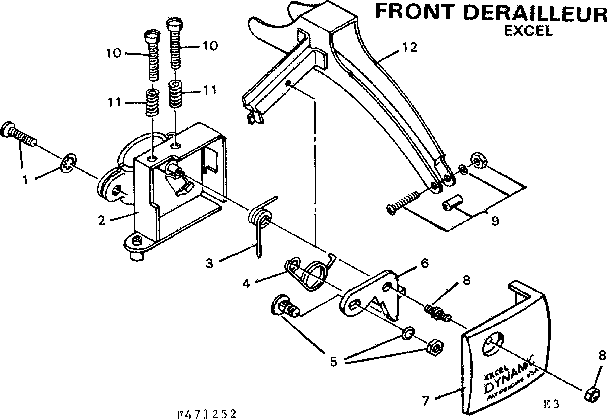 Sears 502473252 excel front derailleur diagram