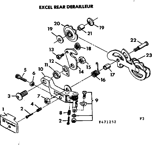 Sears 502473252 excel rear derailleur diagram