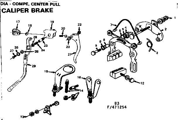 Sears 502471254 caliper brake diagram