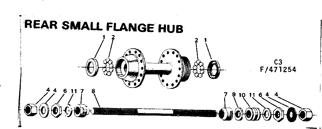 Sears 502471254 rear small flange hub diagram