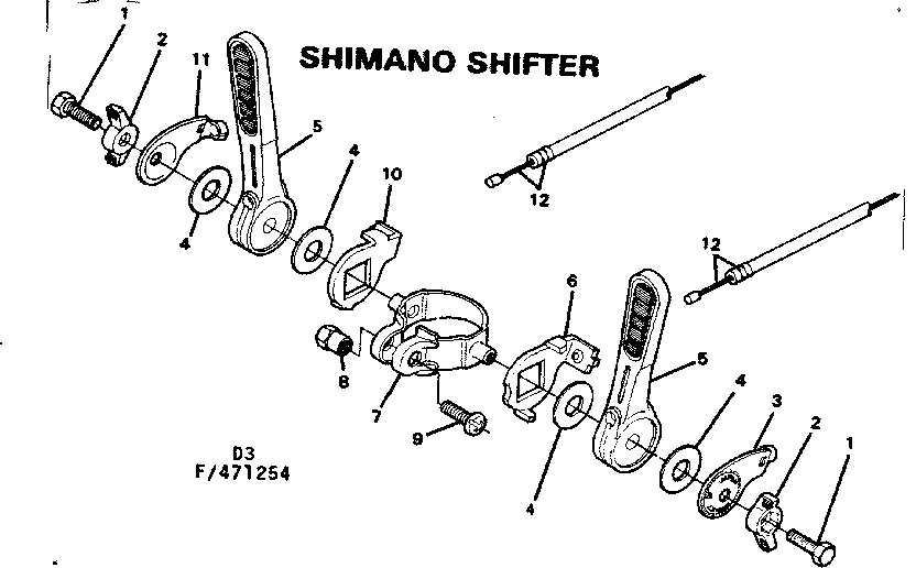 Sears 502471254 shimano shifter diagram