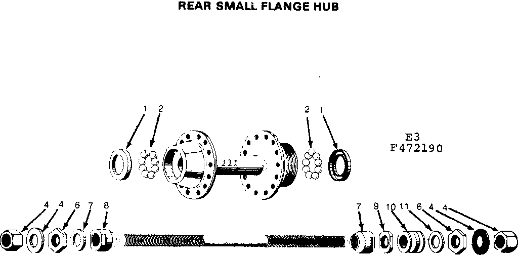Sears 502472190 rear small flange hub diagram