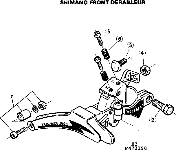 Sears 502472190 shimano front derailleur diagram