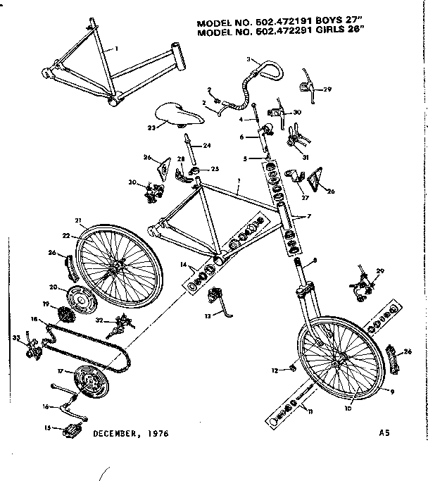 Sears 502472191 unit parts diagram