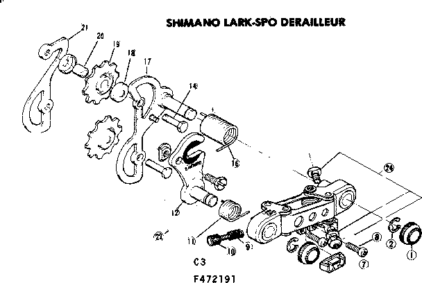 Sears 502472191 shimano lark-spo derailleur diagram