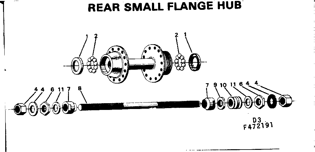 Sears 502472191 rear small flange hub diagram