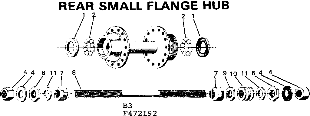 Sears 502472292 rear small flange hub diagram