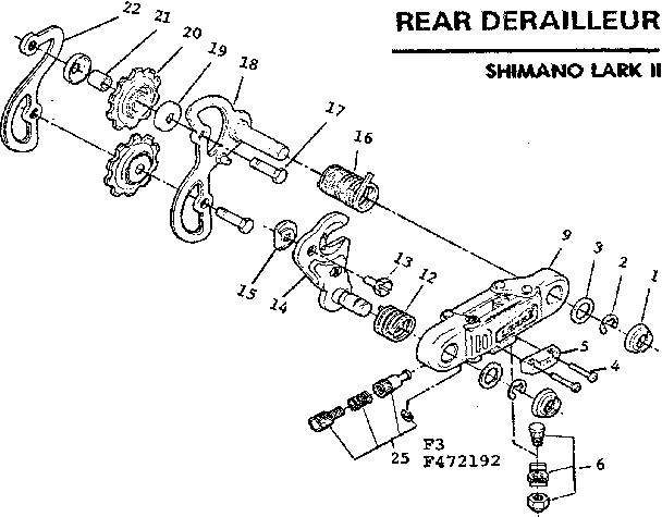 Sears 502472292 rear derailleur-shimano lark ii diagram