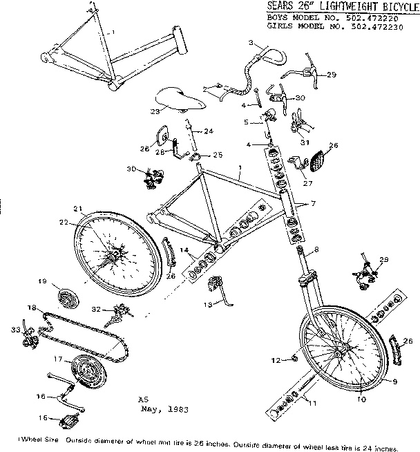Sears 502472230 unit parts diagram