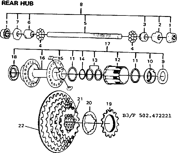Sears 502472221 rear hub diagram