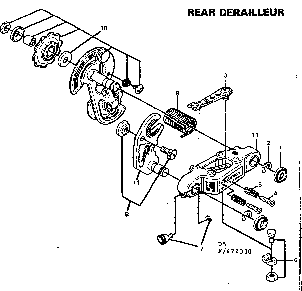 Sears 502472340 rear derailleur diagram