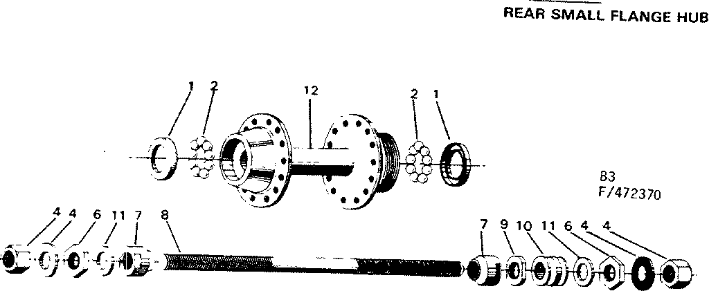 Sears 502472380 rear small flange hub diagram