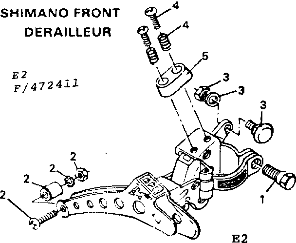 Sears 502472411 shimano front derailleur diagram