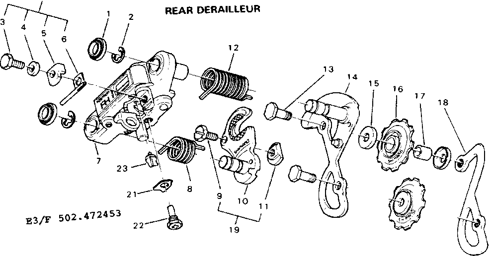 Sears 502472463 rear derailleur diagram