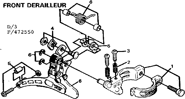 Sears 502472550 front derailleur diagram