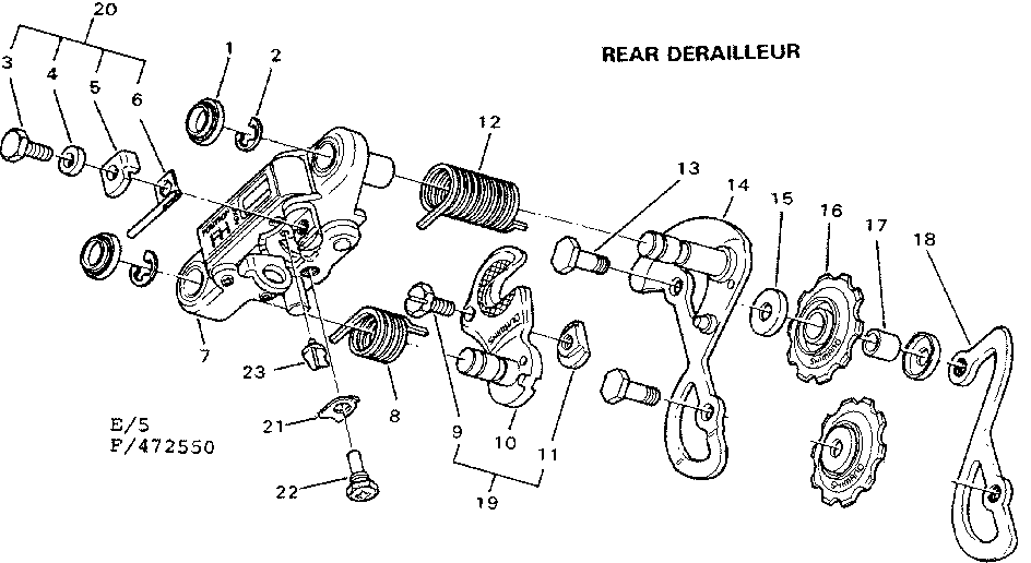 Sears 502472550 rear derailleur diagram