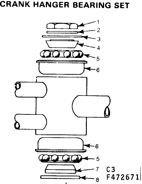 Sears 502472671 crank hanger bearing set diagram
